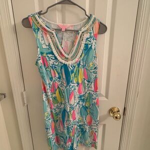Lilly Pulitzer Multicolor Dress with Beaded Trim
